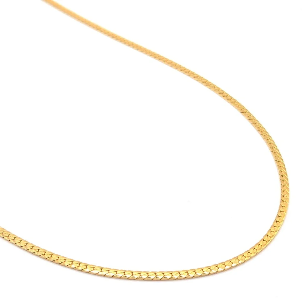 AVON Shiny Gold‎ Tone Flat Herringbone 24 Inch Chain Spring Ring Clasp